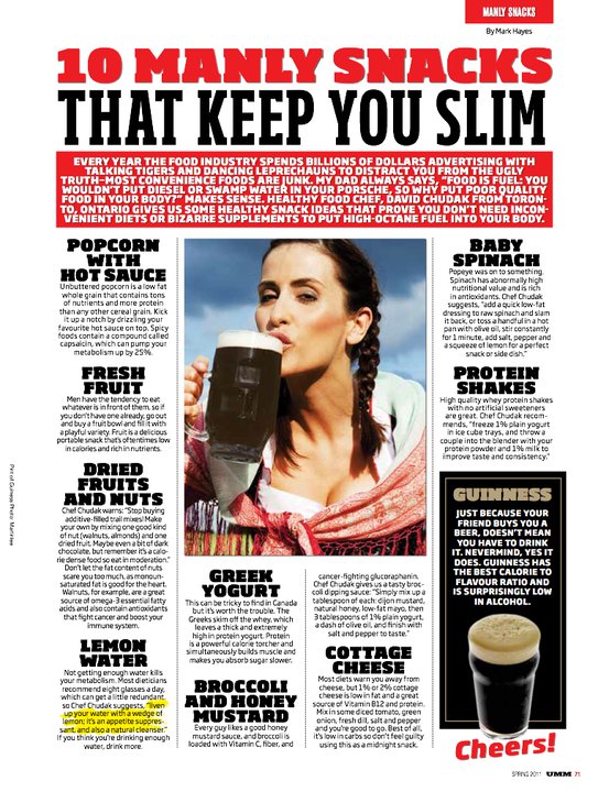 Manly Snacks Mark Hayes Urban Male Magazine Canada