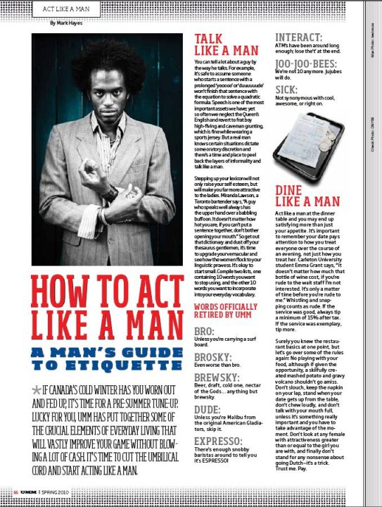How to Act Like a Man Mark Hayes Canada