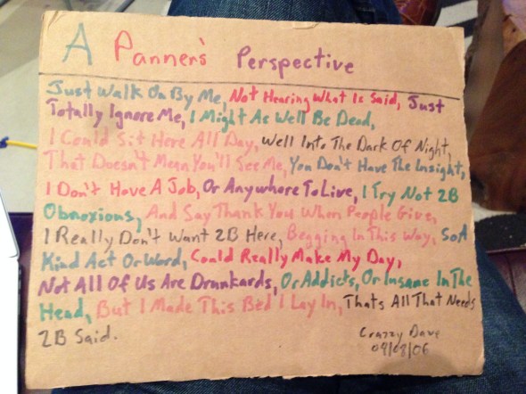 A Poem by Crazzy Dave Ottawa Homeless Poet